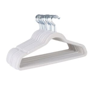 20 white velvet non-slip hangers | space saving clothing hangers